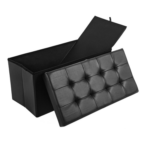 SONGMICS Sitzbank Faltbarer Sitzhocker Aufbewahrungsbox Sitzwürfel Truhe Ottoman - Bild 16 von 37