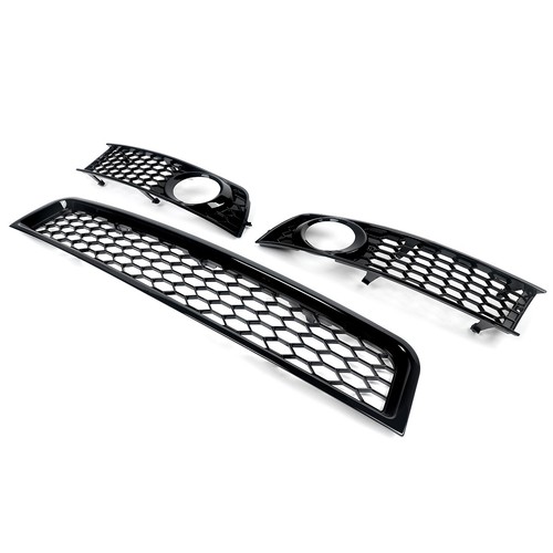 Parrilla antiniebla inferior delantera de panal para Audi A4 B6 2002-05 negro brillante - Imagen 3 de 13
