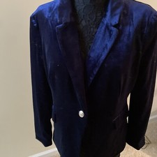 Hazel Velour Blue Blazer Szl & Sz Small