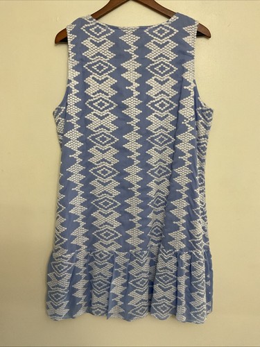 Vestido túnica borlas borlas Sail To Sable XL blanco azul bordado para mujer - Imagen 22 de 24