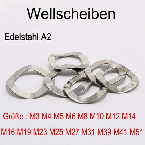 Federscheiben Wellscheiben Unterlegscheiben Federstahl Form B Gewellt Edelstahl - Picture 1 of 9