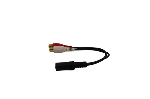 2 RCA Female to 3.5mm Headphone Female Cable Wire - Picture 3 of 8