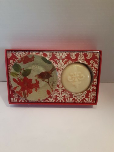 Simple Pleasures Box Seifenstück & Seifenschale Geschenkset Vanille Cranberry