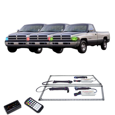 RGB Multi Color Bluetooth Headlight Halo kit for Dodge Ram 1500 94-02