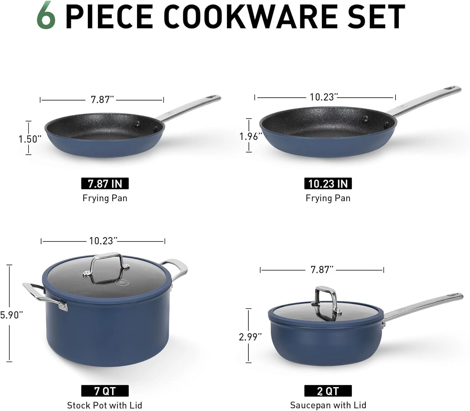 6/3/2 Piece Induction Pots and Pans Set Titanium Nonstick Induction Cookware Set