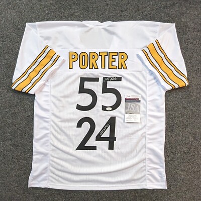 PITTSBURGH STEELERS JOEY PORTER JR SR DUAL AUTOGRAPHED SIGNED JERSEY JSA  COA