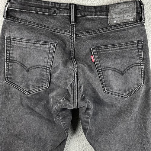 Levis 511 Jeans Mens 32x32 Black Straight Reinforced Crotch Padded Seat Cowboy - Picture 10 of 12