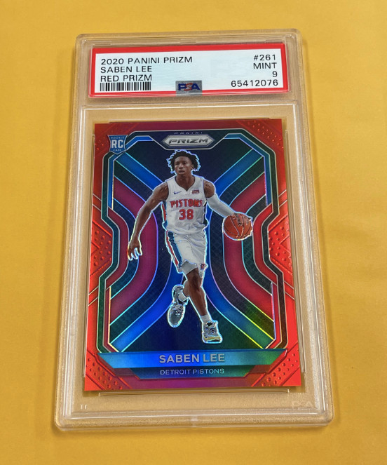 2020-21 Panini Prizm Saben Lee Rookie RC #261 Red Parallel /299 PSA 9 BKB5