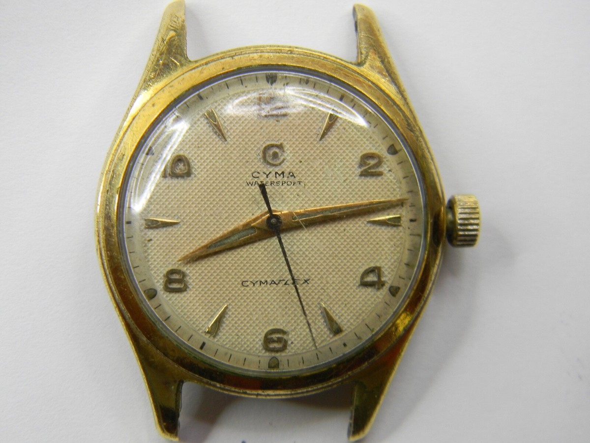 美品！CYMA CYMAFLEX Cal.R459 1950年代17石 手巻 シーマ CYMAFLEX 金張りケース 新品風防 Cal.R459 17石 手巻 OH