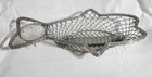 Wired aluminum fish shaped basket w/dipping bowl fish n chips outdoor