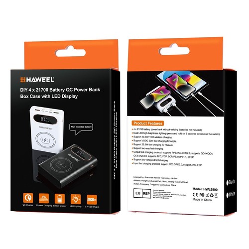 HAWEEL Boîtier Power Bank 22,5W Charge Rapide, 15W Sans Fil, Sans Batterie Inclus - Photo 11 sur 11