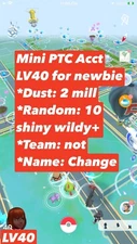 Pokemon  LeveI 40  P T C acct mini GO - Read item Description