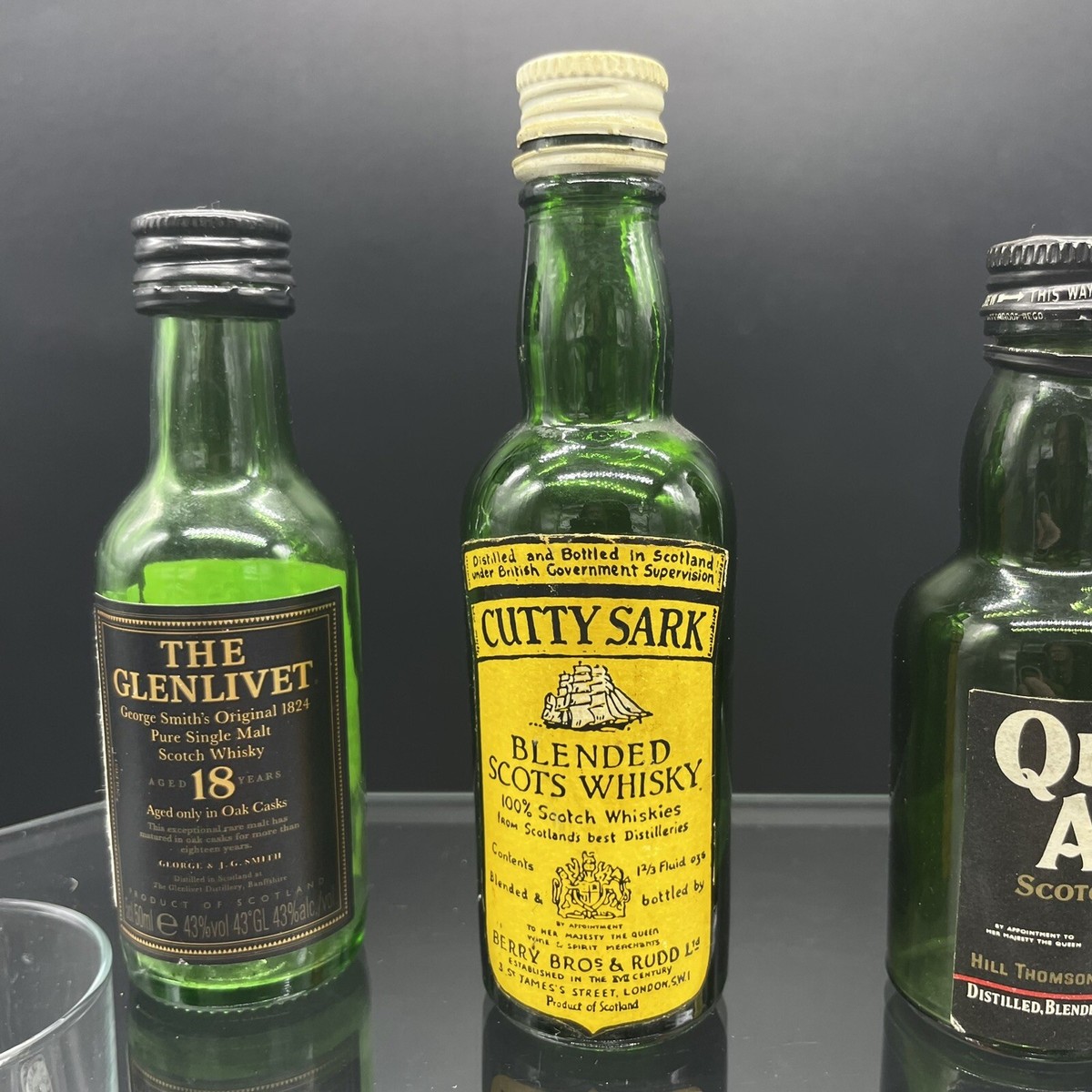 GlenElgin 15years Themanager'sDram 空瓶 9 Vintage Scotch Whisky Miniature Green Glass Airline