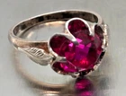 Vintage Russian Soviet Sterling Silver 925 Ring  Ruby USSR, Women's Jewelry