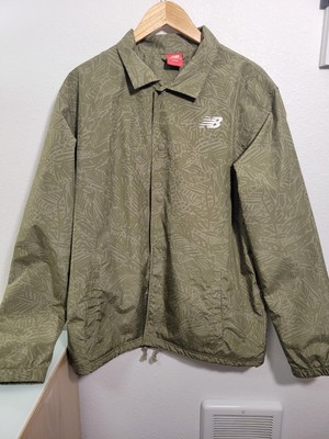 New Balance Mens Button Collared Green Leaf Jacket