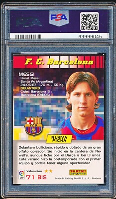LIONEL MESSI 2004 PANINI MEGA CRACKS #71 ROOKIE RC PSA 6 EX LIONEL MESSI 2004 PANINI MEGA CRACKS #71 ROOKIE RC PSA 6 EX