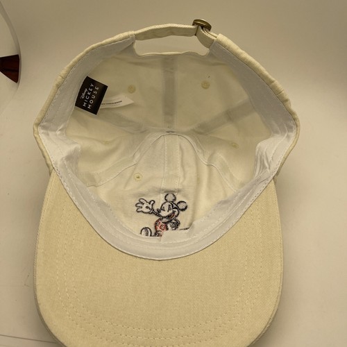 Disney Adult Khaki Retro Vintage Mickey Mouse Hat Cap Baseball Adjustable New - Picture 4 of 6