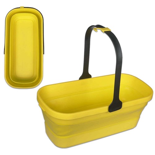 Muling Collapsible Plastic Mop Bucket with Handle, 10L Capacity