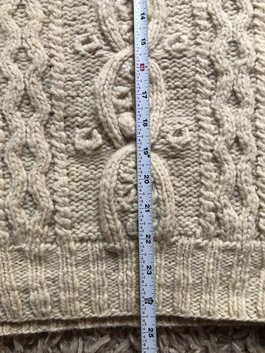 Mountain Top Woolens Cream Fisherman Sweater Unmarked Size (maybe LG) - Picture 7 of 9