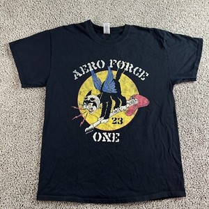 00s GIANT AEROSMITH エアロスミス　AEROFORCEONE Vintage Aerosmith Aero Force One Tour 87-88 Shirt Size Large