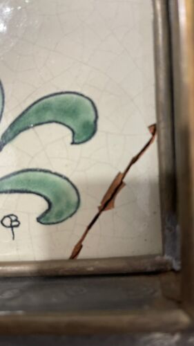Vintage Modernist Gene Byron Copper Brass Tin Framed Tile Hanging Bird RARE 8x8 - Picture 5 of 7