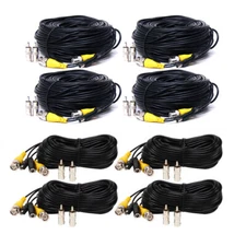 4x 50ft & 4x 150ft BNC Video Power Extension Cable CCTV Security Camera Wire CLC