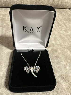 Kay Jewelers Alwand Vahan AV 925 Libelle Blautopas Opal Anhänger mit Halskette