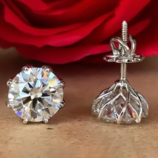 12.00 Ct Certified F VS1 Diamond Stud Earrings in 14k White Gold For Women offer