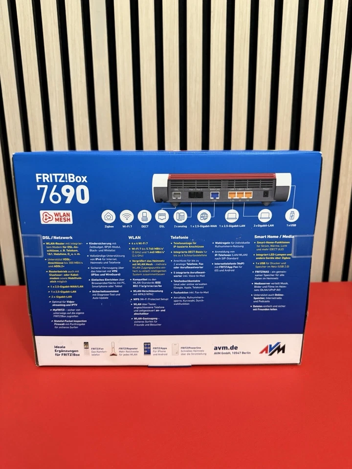 AVM FRITZ!Box 7690 Router DSL Router WLAN Modem Wifi 7 Mesh DECT Smart Home Neu - Bild 3 von 4