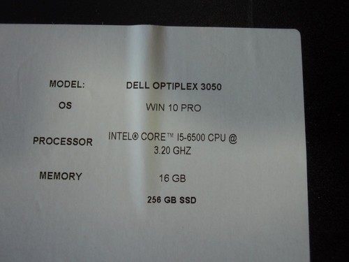 Dell OptiPlex 3050 SFF Core i5-6500 3.2GHz 16GB 256GB SSD W10 Desktop PC (T3737) - Bild 6 von 9