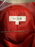 Suit Studio Red Suit Size 6p Pencil Skirt Long Sleeve Jacket Lined Polyester 4