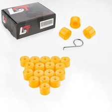 20x Felgen Radschrauben Sechskant Kappen Set 17 mm gelb für AUDI 80 90 100 A4