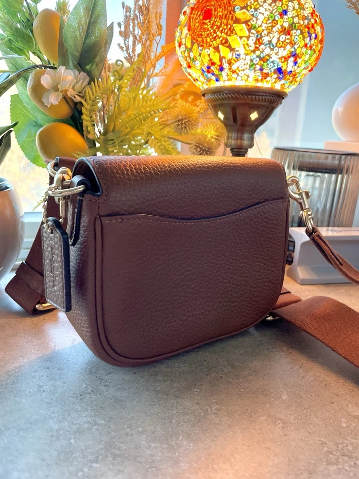 蔻驰 Amelia 马鞍包棕色鹅卵石皮革 - 状况完好 — 第 4/4 张图片