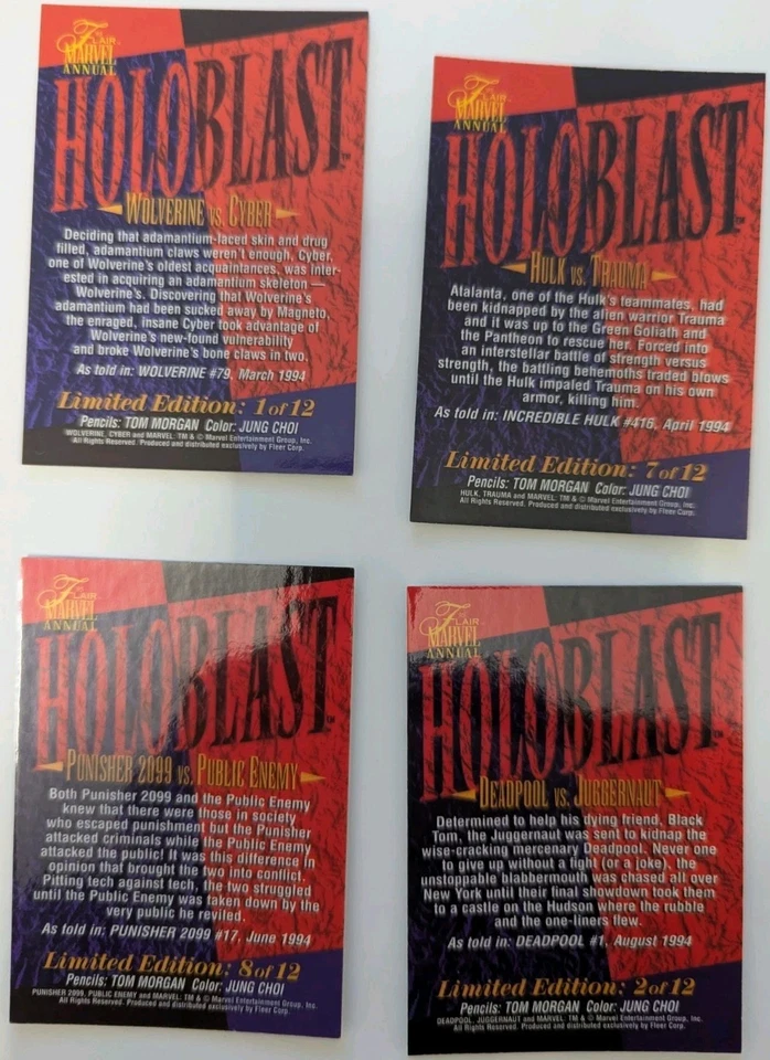 1995 MARVEL FLAIR INSERT CARDS HOLOBLAST  - Image 2 of 4