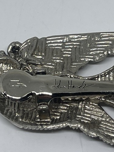 Vintage John Hardy Peace Dove Bird Tie Clip Tie Bar Silver Plated Signed 2 3/4” - Picture 4 of 11