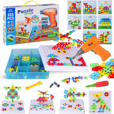 223 Pieces Kid Screwdriver Toy,Greative Drill Set,Magic Montessori Play Toolbox,