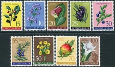 Yugoslavia 1959 ☀ Flowers / Flora set Michel #882-90 ☀ Mint never hinged (**)