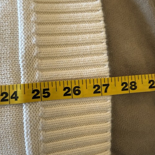 Vintage 90s Tommy Hilfiger Men XL Crew Neck Sweater Off White Preppy Jock Y2K - Picture 9 of 9