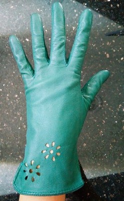 ***   Extravagante geschmeidig weiche Lederhandschuhe ღღ Gr. 7, Grün   ***