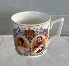 WEDGWOOD ANTIQUE CERAMIC MUG 1911 THE CORONATION OF KING GEORGE V & QUEEN MARY