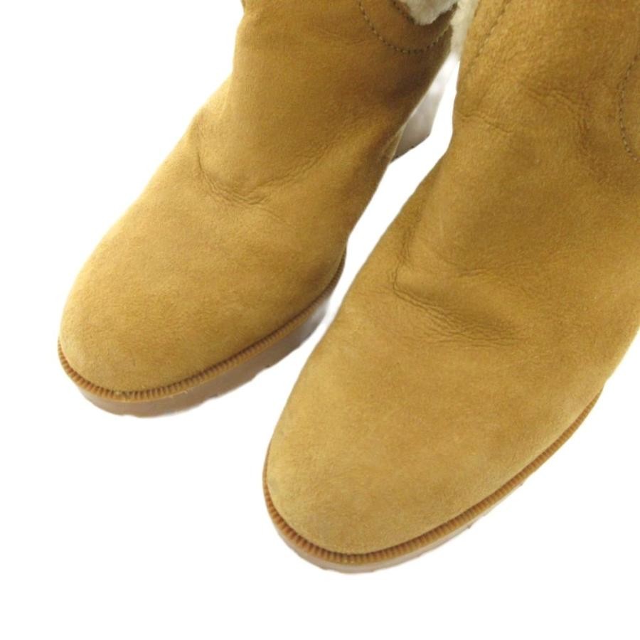 GUCCI Women's Long Wedge Sole Suede Boots Size:36/JP:23 Mustard 141190K Authen thumbnail 3