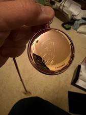 tissot rose gold plated mechanical pocket watch with matching chain