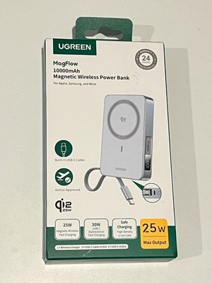 UGREEN MagFlow Qi2.2 25W MagSafe Magnetic Wireless Battery Charger PB773 - Blue