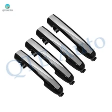 Set 4 F-R Outside Exterior Door Handle For 2009 2010 Hyundai Sonata black+chrome