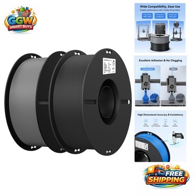 Cost-Effective PLA Filament 1.75mm with Clog-Free, No-Tangle Design - 2-Pack