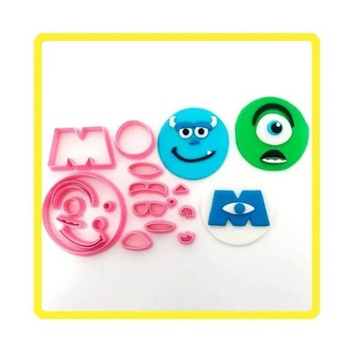 3D Set Monster inkl. Ausstecher Stempel Fondant Torte Geburtstag Keks