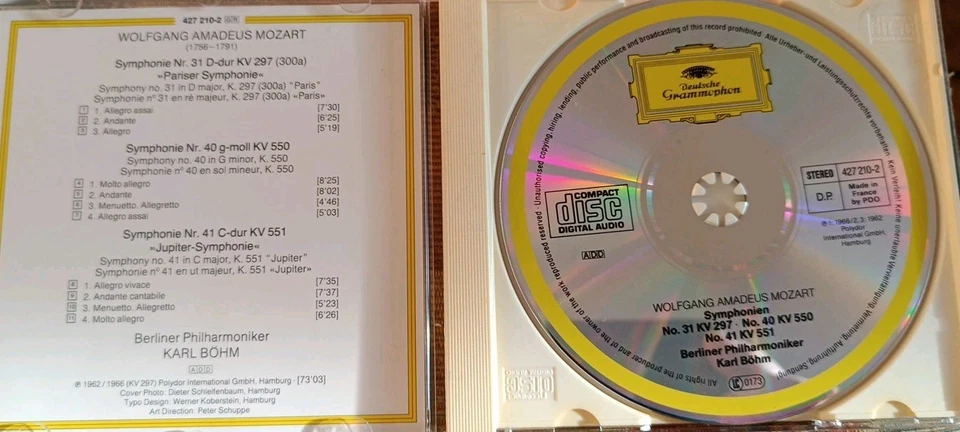 W.A. Mozart: Sinfonien 31, 40, 41, Jupiter, Berliner Philharmoniker, Karl Böhm - Bild 3 von 3