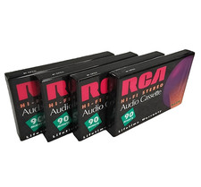 New Sealed Lot of 4 RCA HI-FI RC90 Stereo Blank Audio 90 Minute Cassette Tapes