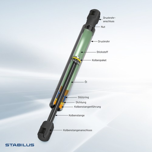 Muelle de gas capó 722 mm STABILUS LIFT-O-MAT para FERRARI 456 GT/GTA - Imagen 4 de 12