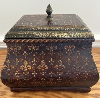 Vintage Looking Three Hands Corp Storage Box With Lid Brown 10'' x 8'
